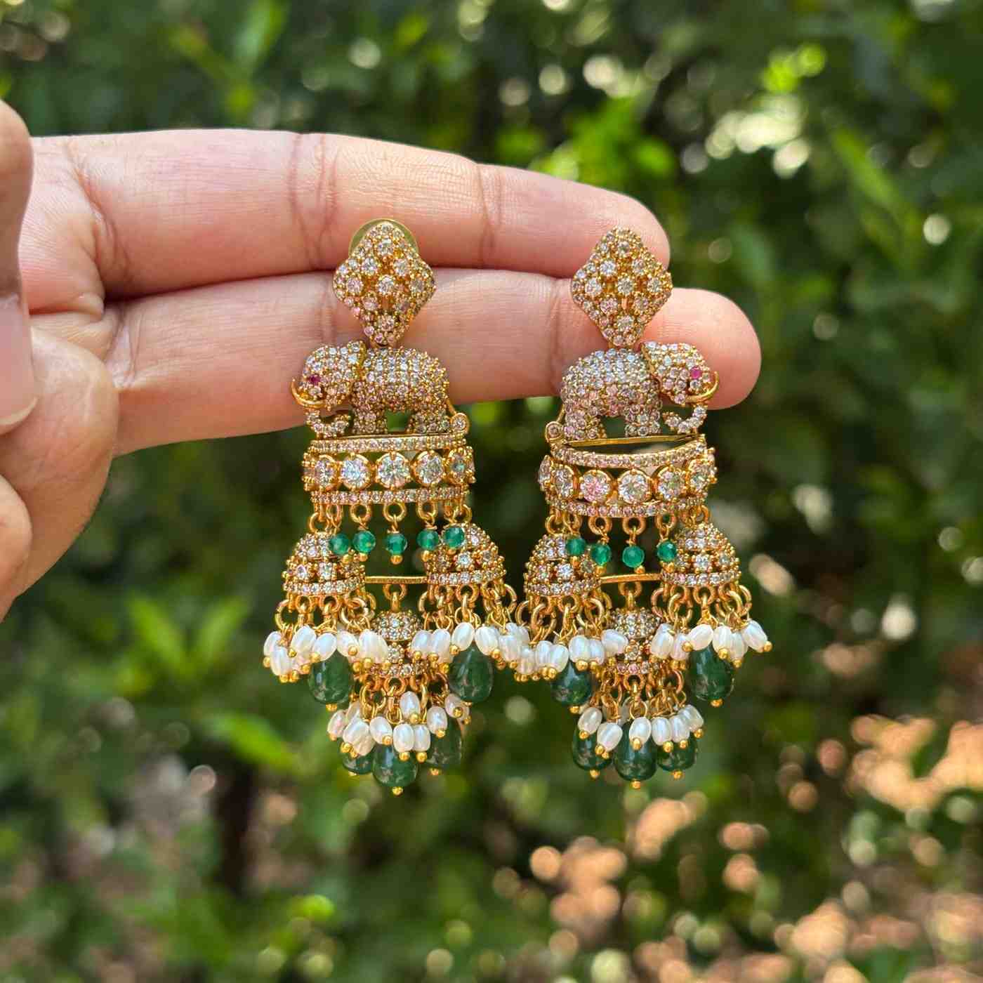Premium Quality Traditional Collection Stone Jhumka J0094-S59
