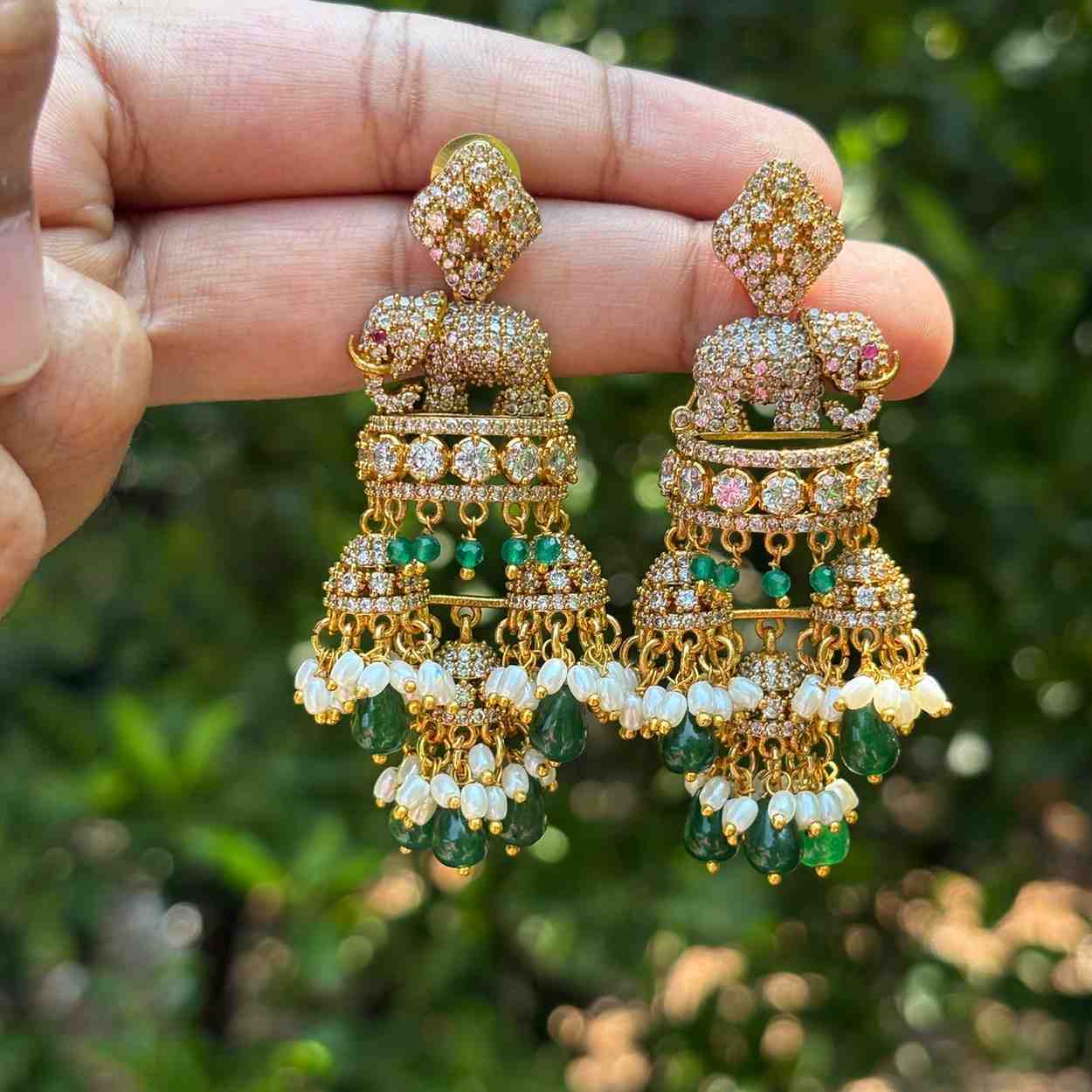 Premium Quality Traditional Collection Stone Jhumka J0094-S59