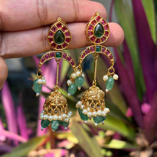 Premium Quality Jhumka With Unique Design of mini jhumka At middle Dangle cute Earring With Supreme  Quality J0053-CR66