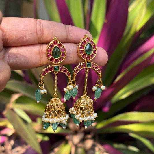 Premium Quality Jhumka With Unique Design of mini jhumka At middle Dangle cute Earring With Supreme  Quality J0053-CR66