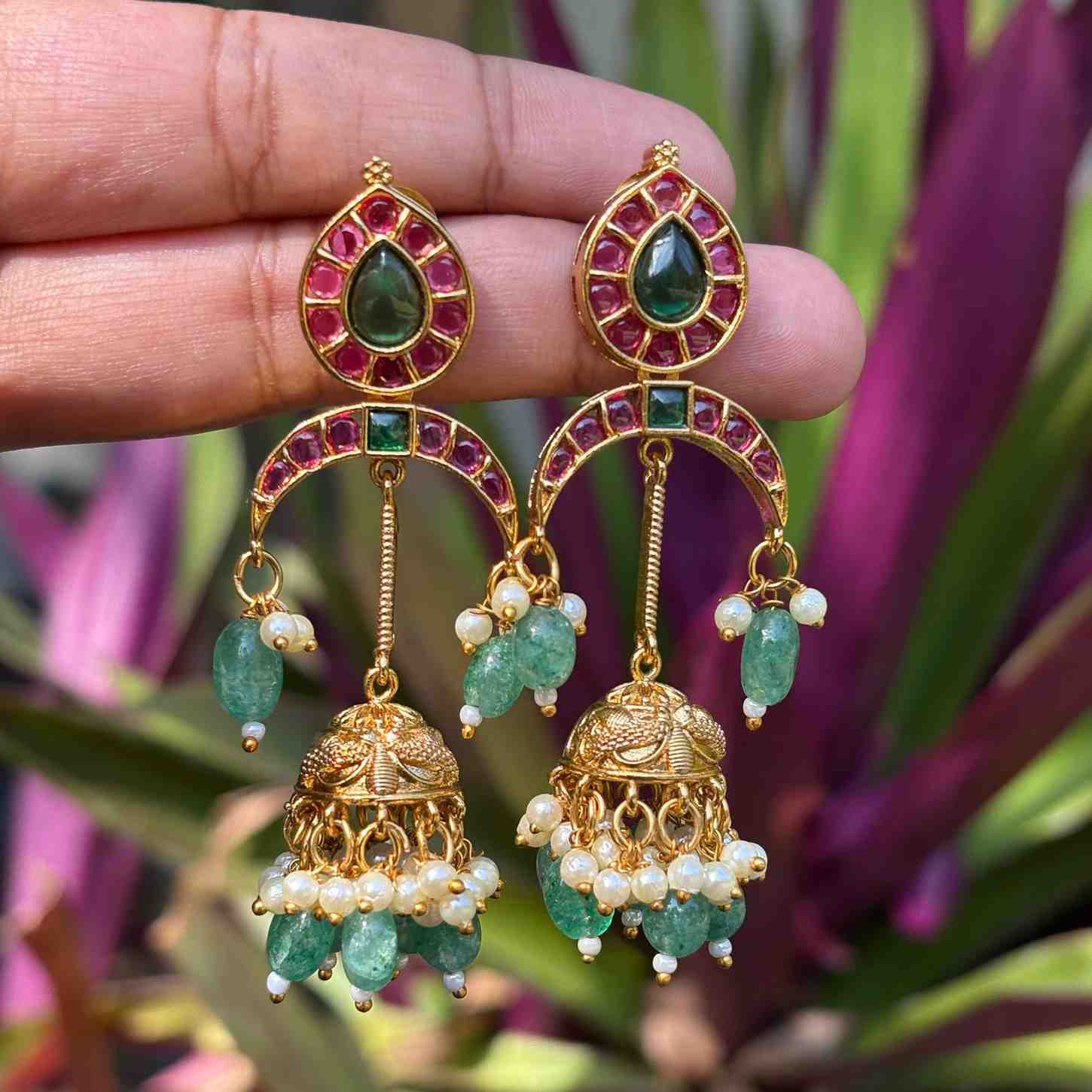 Premium Quality Jhumka With Unique Design of mini jhumka At middle Dangle cute Earring With Supreme  Quality J0053-CR66