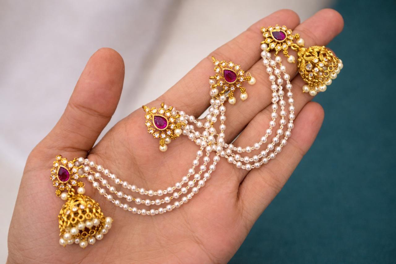 Mattal With attached red Jhumka J0036-CO54