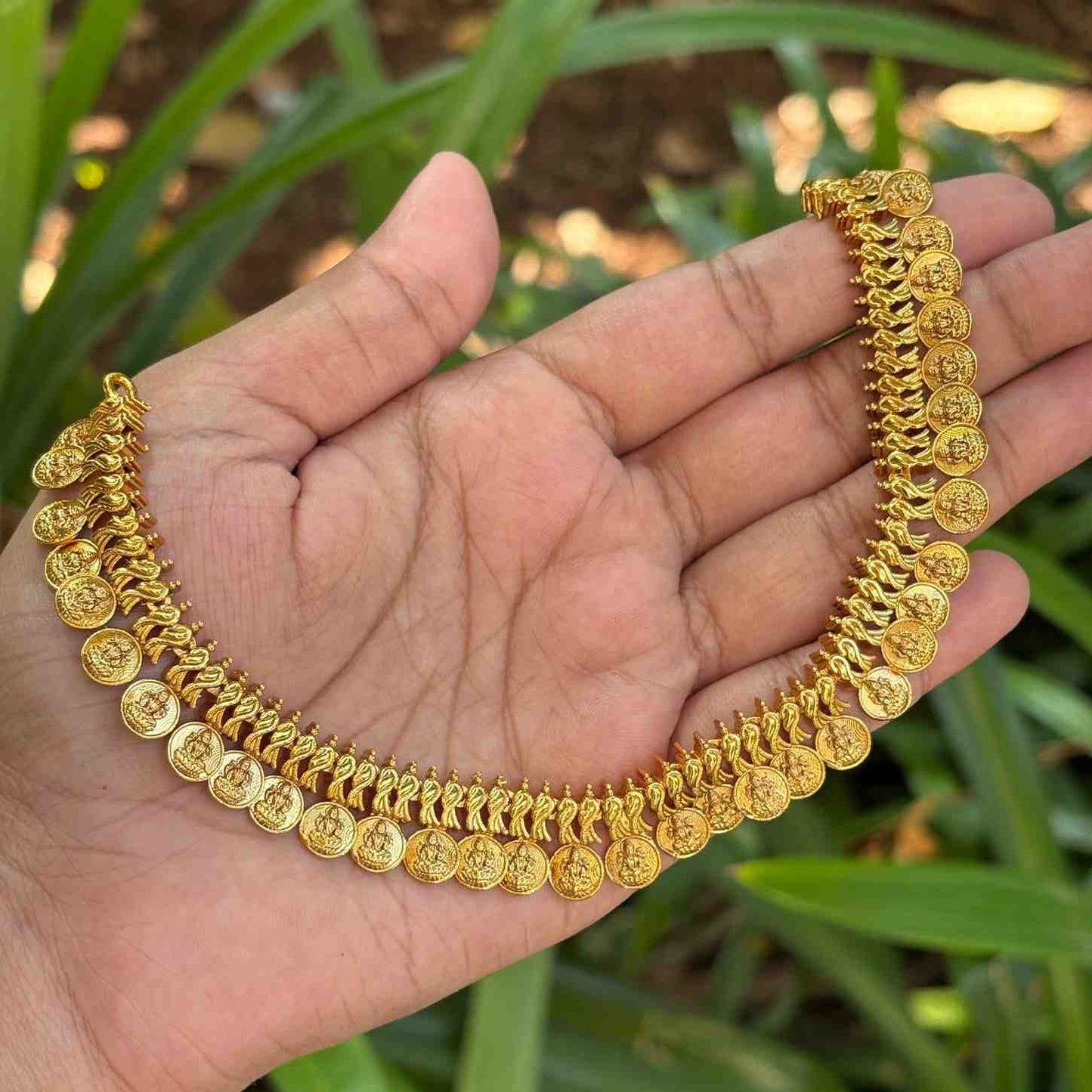 Premium Look Coin Necklace with jhumka  N0208-I30
