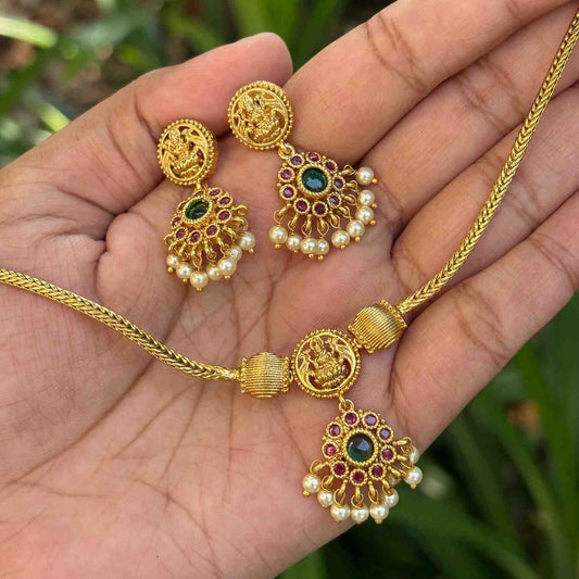 N0209  Attigai type Necklace with earrings