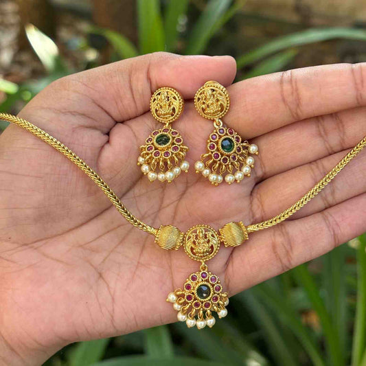 N0209  Attigai type Necklace with earrings