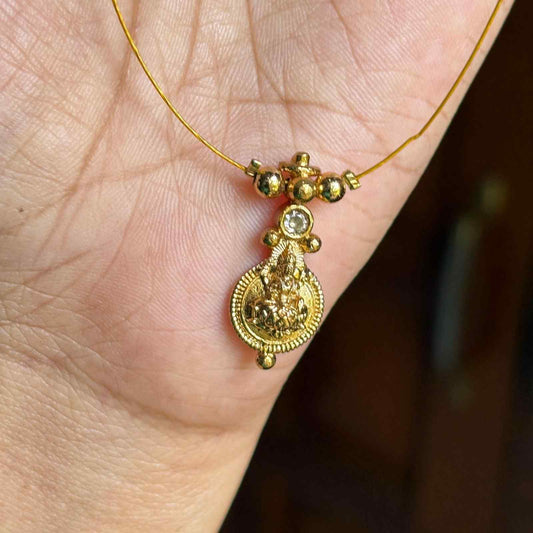 IN013 Invisible Chain with Lakshmi Pendent with No earrings