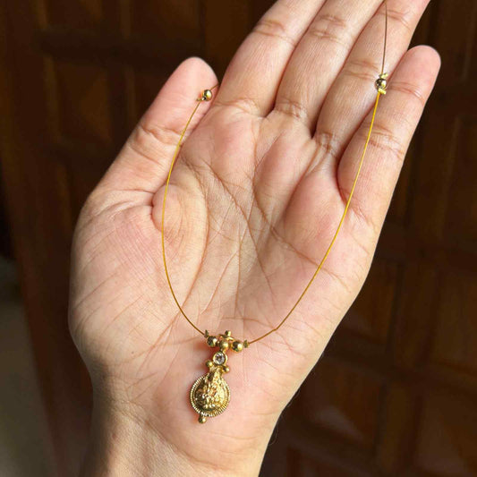 IN013 Invisible Chain with Lakshmi Pendent with No earrings