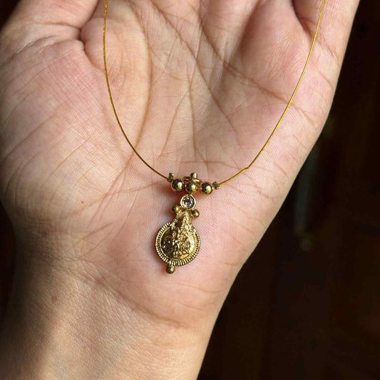 IN013 Invisible Chain with Lakshmi Pendent with No earrings