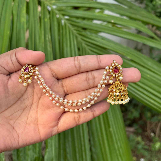 Mattal With attached red Jhumka J0036-CO54