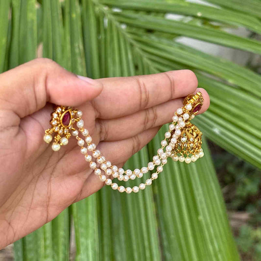 Mattal With attached red Jhumka J0036-CO54
