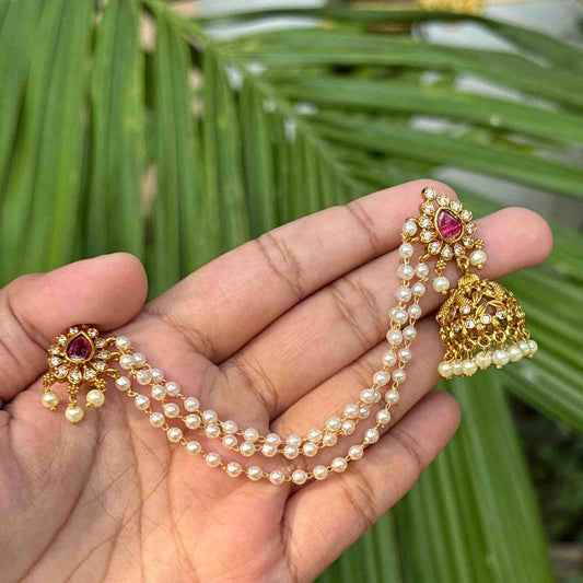 Mattal With attached red Jhumka J0036-CO54