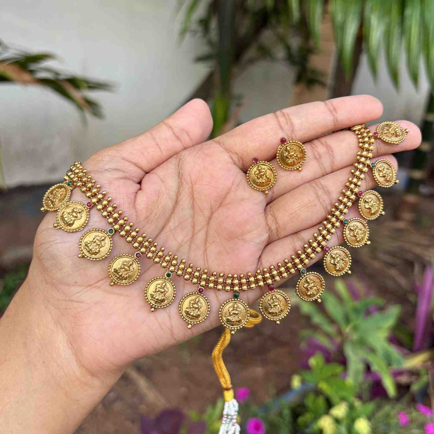 Premium Quality Traditional Coin Necklace with Earring N0244-D27