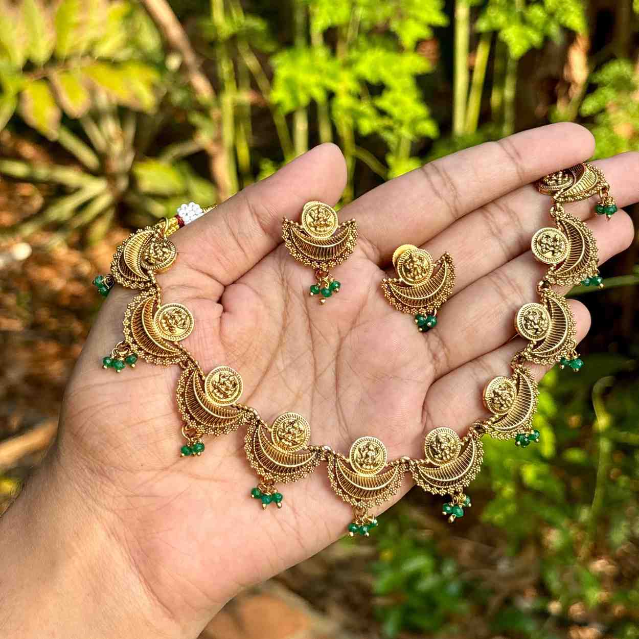 Premium Look Lakshmi Necklace with Earring N0250-D18