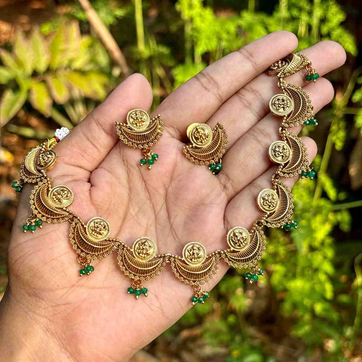 Premium Look Lakshmi Necklace with Earring N0250-D18