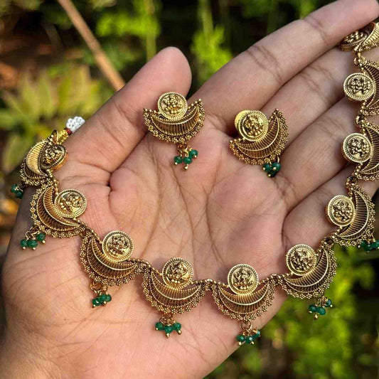 Premium Look Lakshmi Necklace with Earring N0250-D18