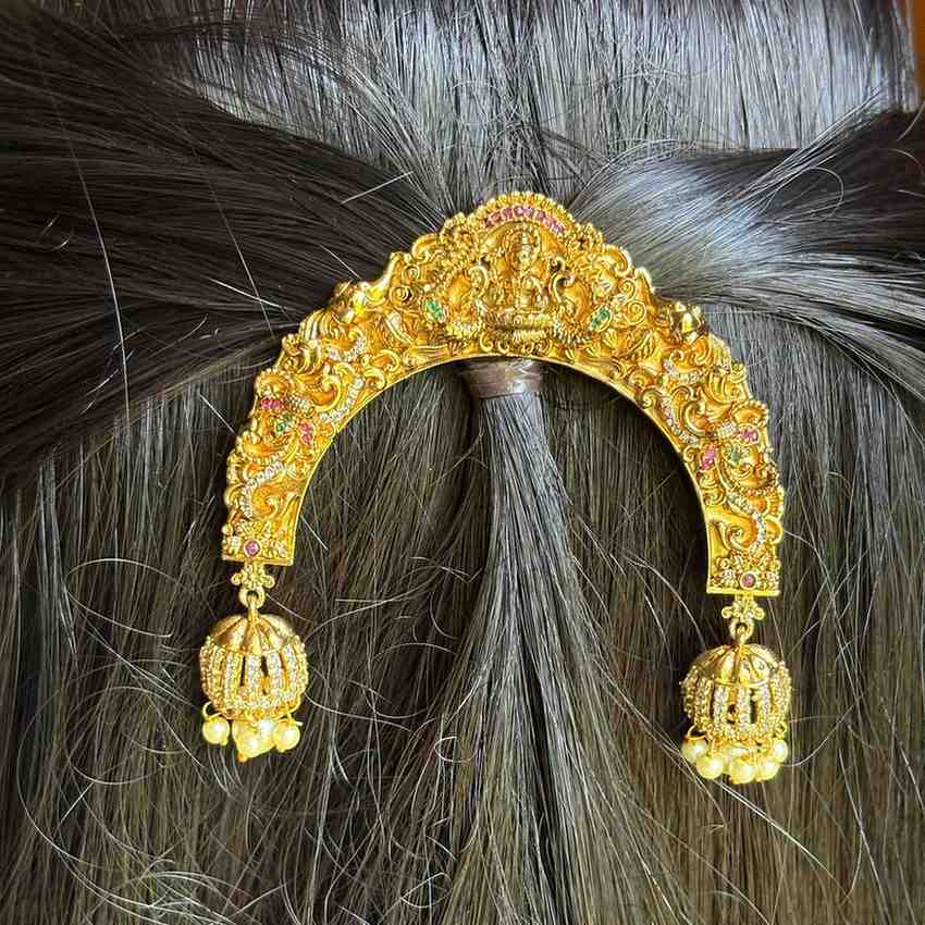 Premium Quality Lakshmi 3d Pattern Hair Brooch HA052-C48