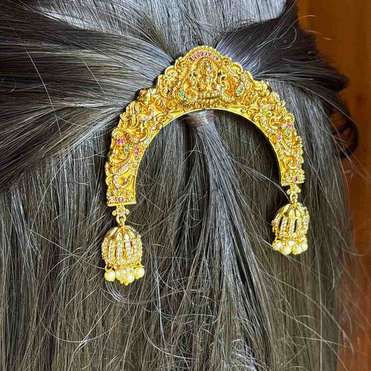 Premium Quality Lakshmi 3d Pattern Hair Brooch HA052-C48