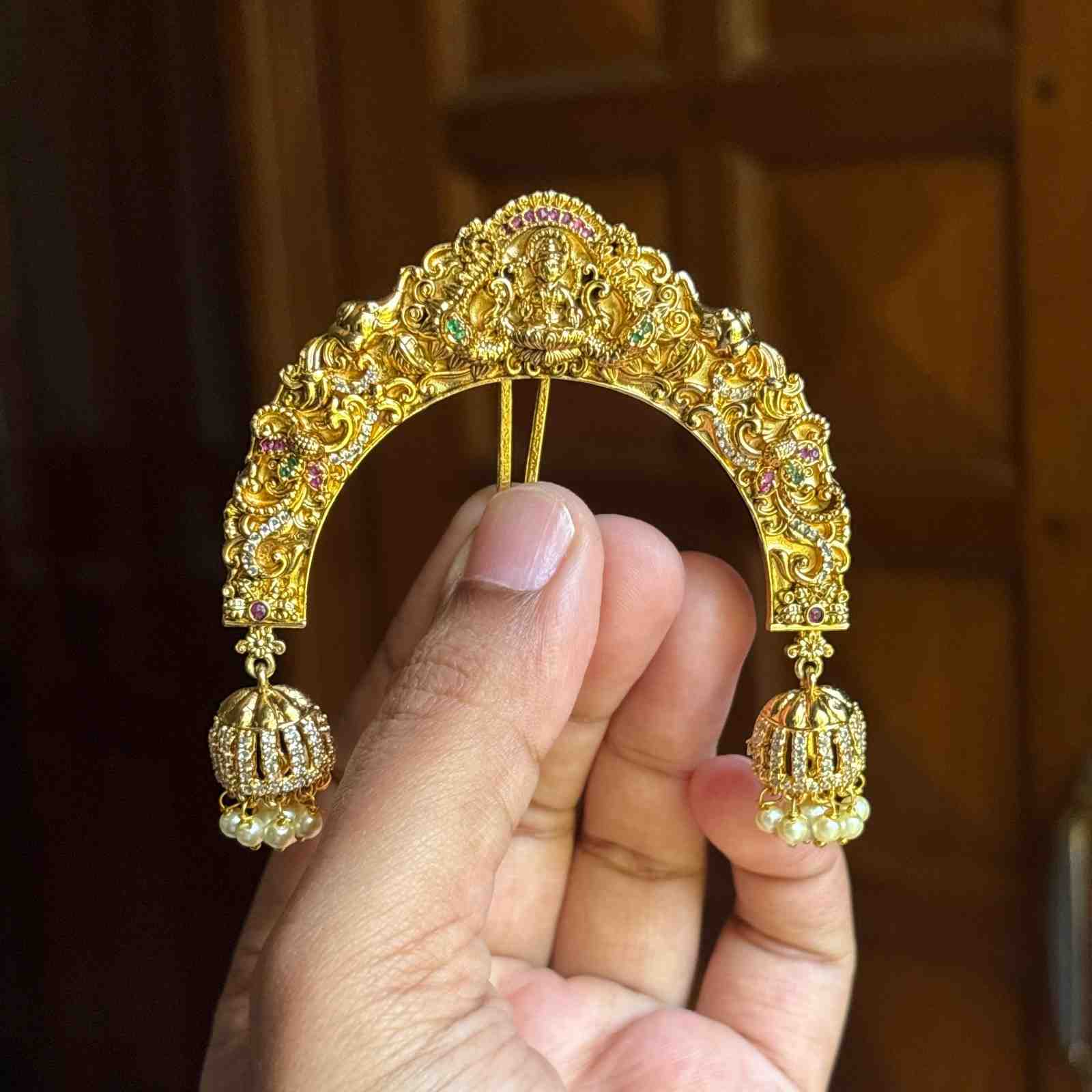 Premium Quality Lakshmi 3d Pattern Hair Brooch HA052-C48