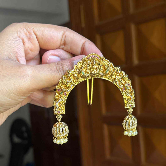 Premium Quality Lakshmi 3d Pattern Hair Brooch HA052-C48