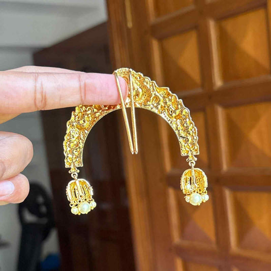Premium Quality Lakshmi 3d Pattern Hair Brooch HA052-C48