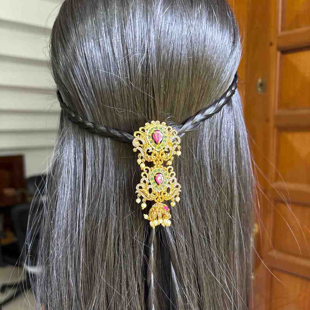 Premium Quality Floral Pattern Short Jada billa Hair Brooch/hair accessories HA055-C22