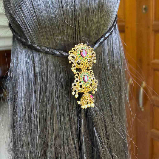 Premium Quality Floral Pattern Short Jada billa Hair Brooch/hair accessories HA055-C22