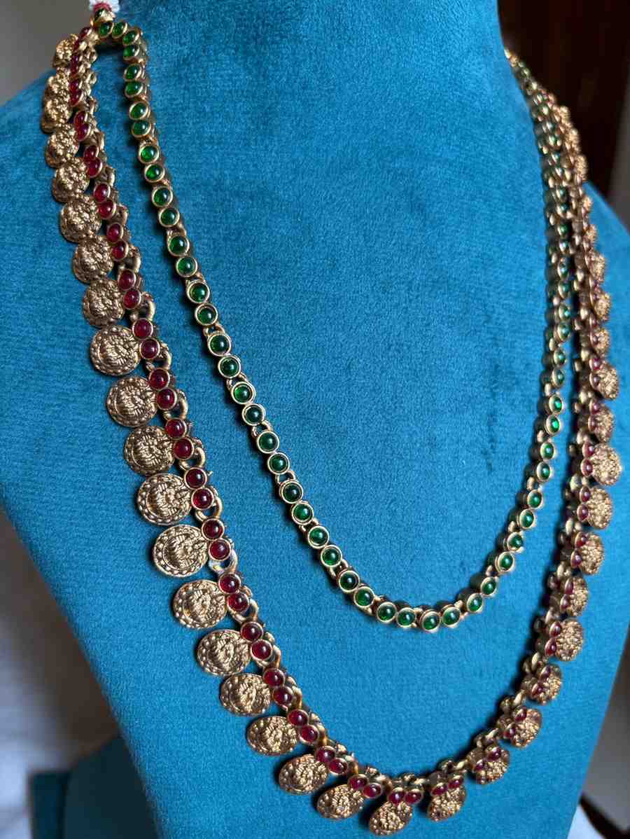 Premium Look Long Lakshmi haram with earrings H0071-D31