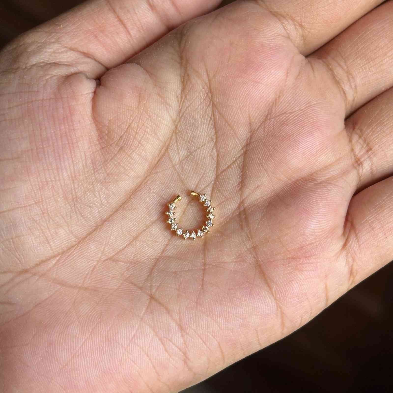 J0106 White AD Stone Nose Septum Rings