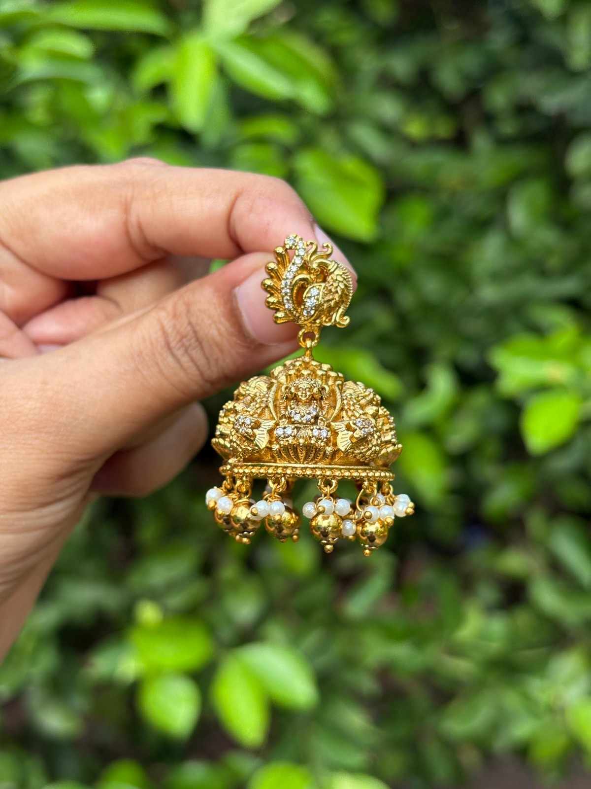 Temple collection Bridal 3D Jhumka Medium Size J0108