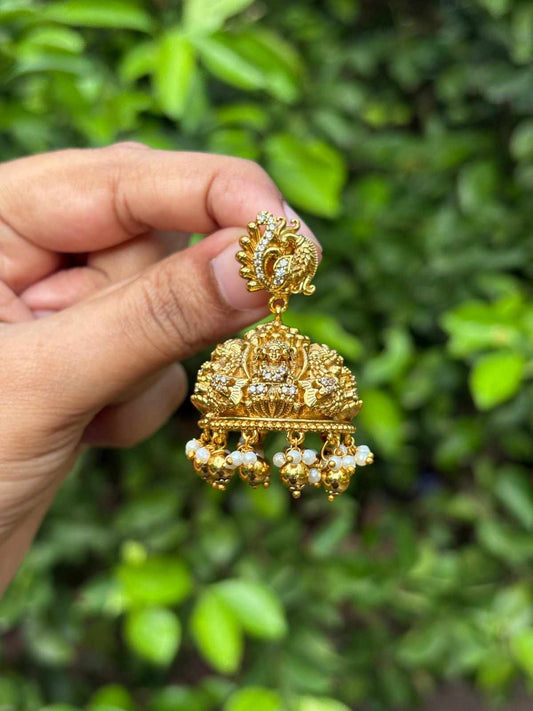 Temple collection Bridal 3D Jhumka Medium Size J0108