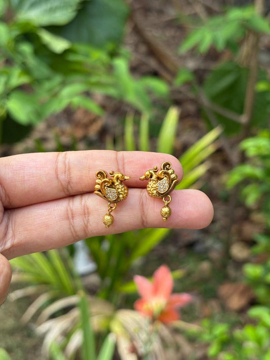 Peacock Pattern Stud earrings J0111