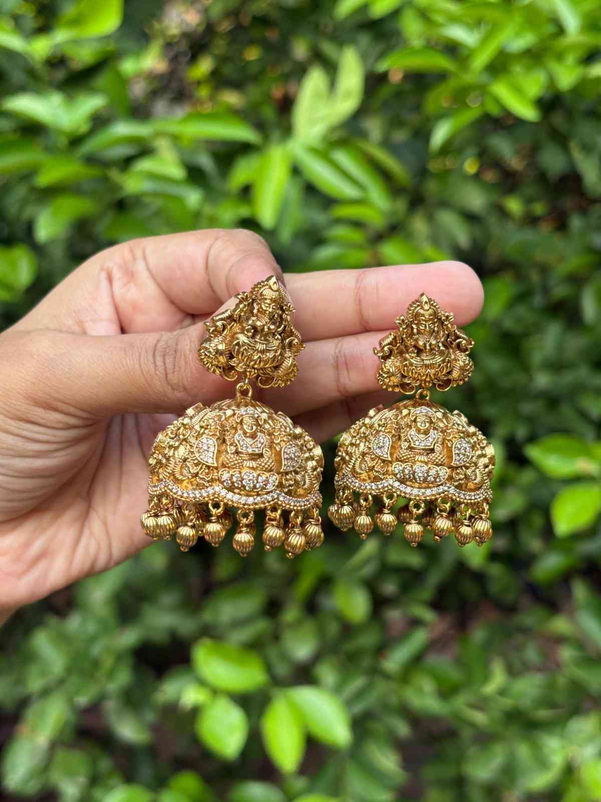 Bridal Temple collection 3D Jhumka J0107