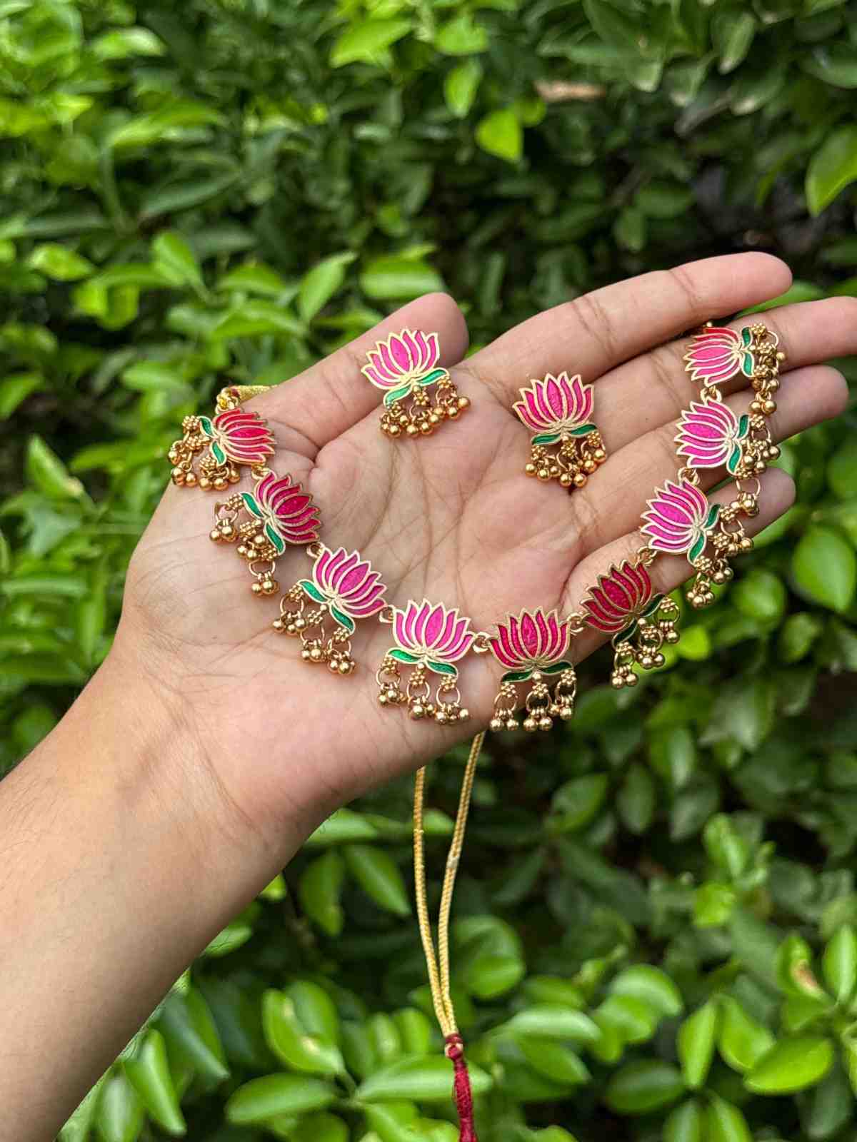 Lotus Enamel Necklace N0087
