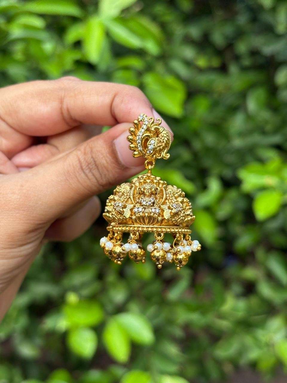 Temple collection Bridal 3D Jhumka Medium Size J0108