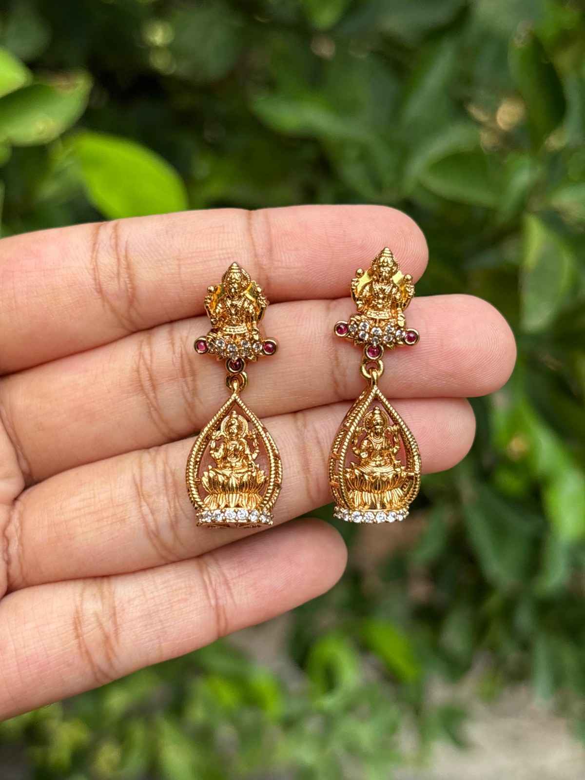 Premium Quality Light weight Lakshmi Earrings  J0081-CN20