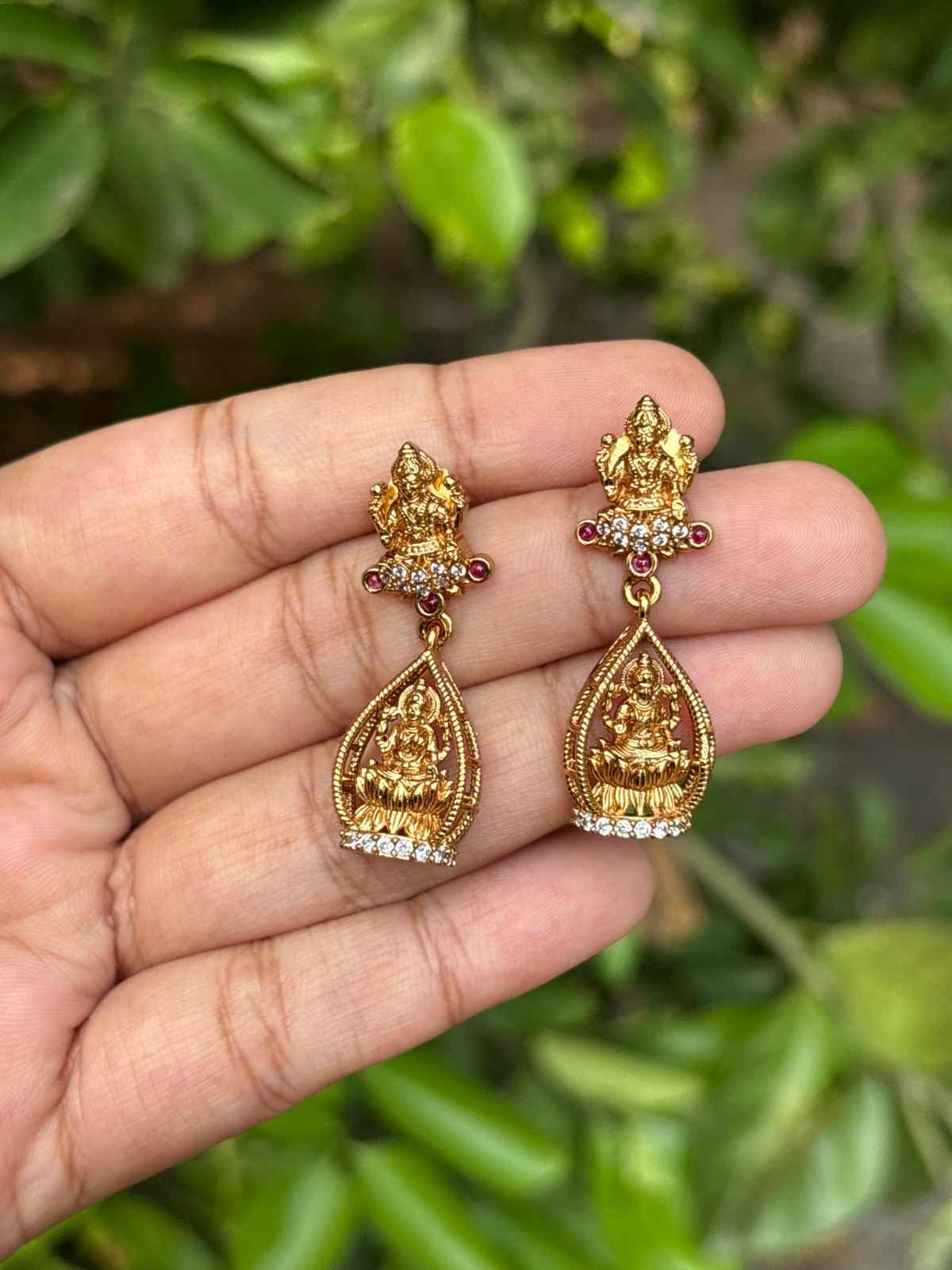Premium Quality Light weight Lakshmi Earrings  J0081-CN20