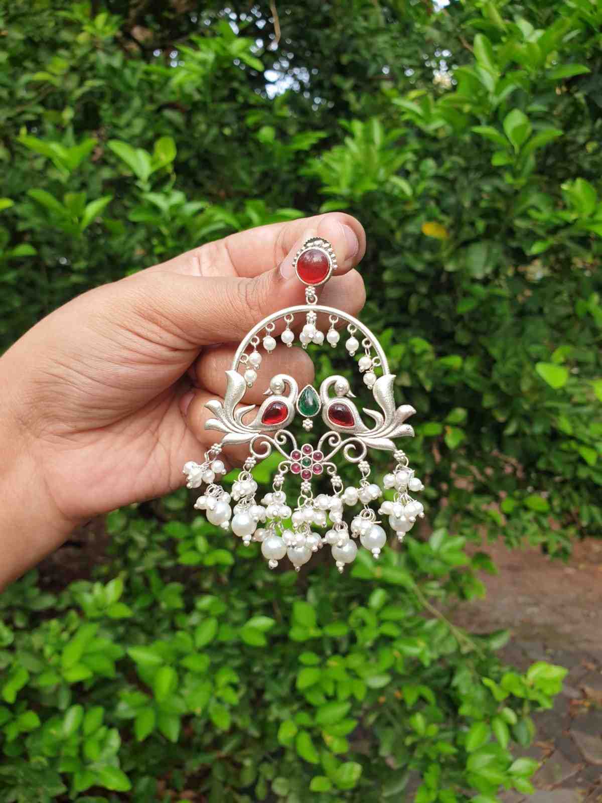 Ruby & Green Dangler Earrings E002