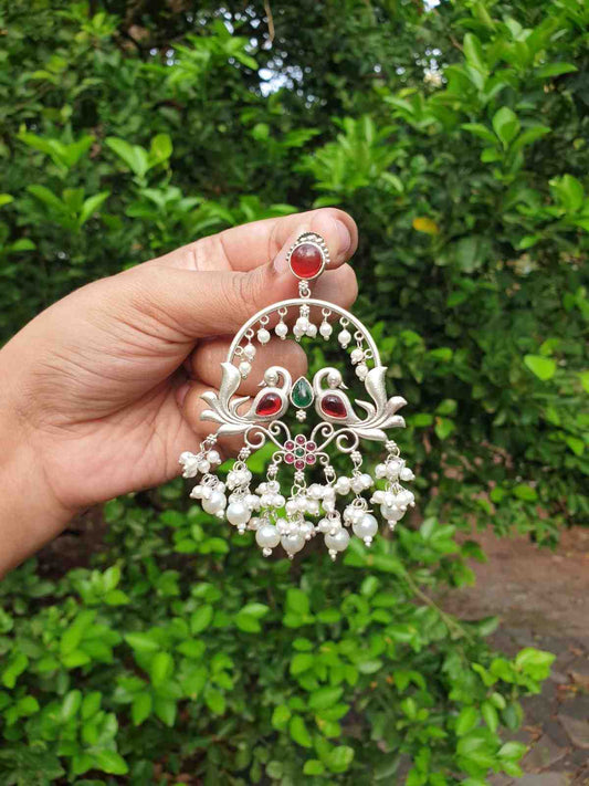 Ruby & Green Dangler Earrings E002