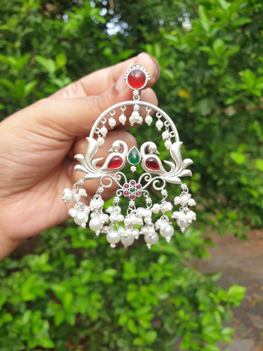 Ruby & Green Dangler Earrings E002