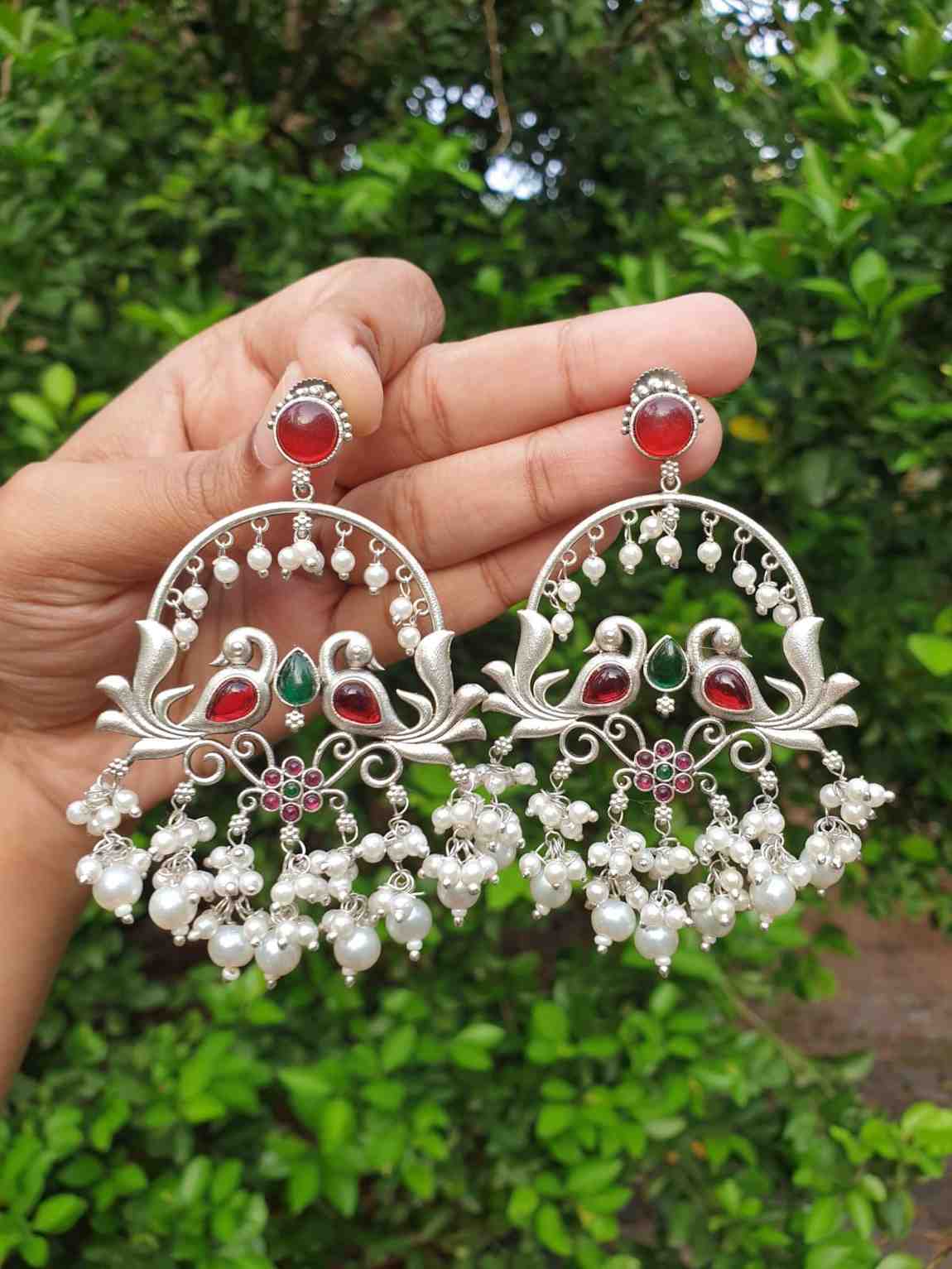 Ruby & Green Dangler Earrings E002