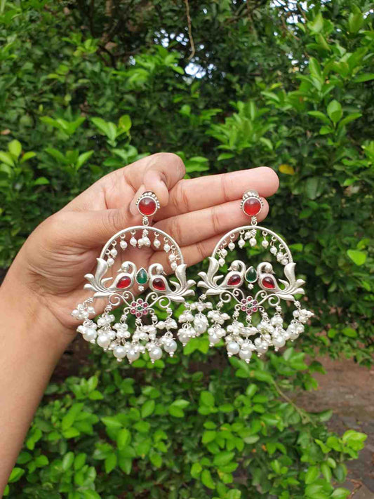 Ruby & Green Dangler Earrings E002