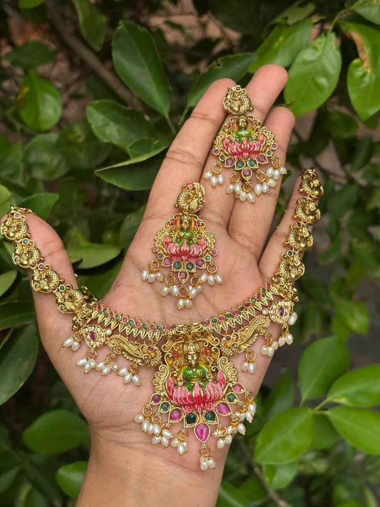 Premium Quality Meenakari Enamel Hand  Painted Necklace N0053-CV120