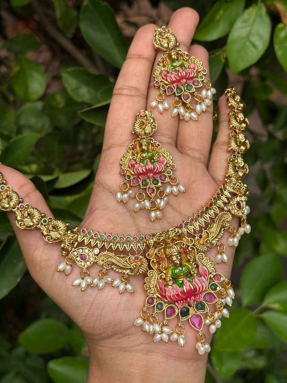 Premium Quality Meenakari Enamel Hand  Painted Necklace N0053-CV120