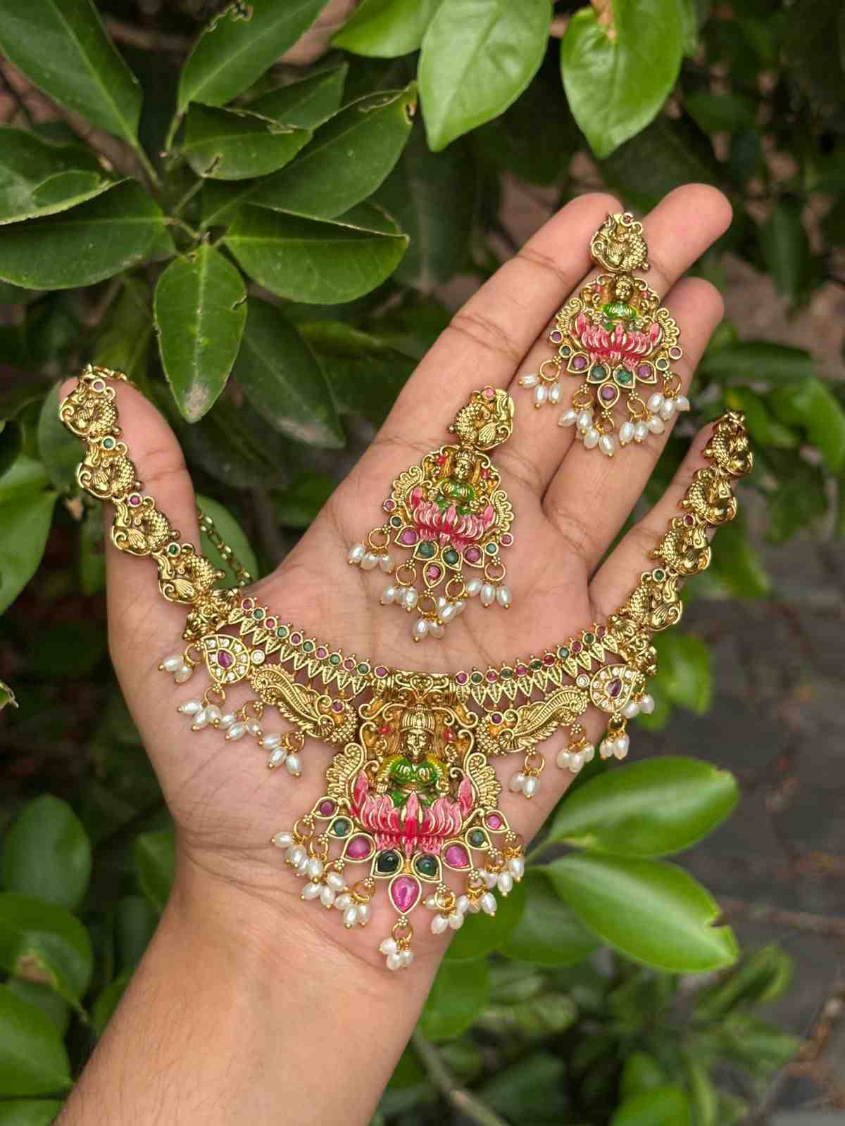Premium Quality Meenakari Enamel Hand  Painted Necklace N0053-CV120