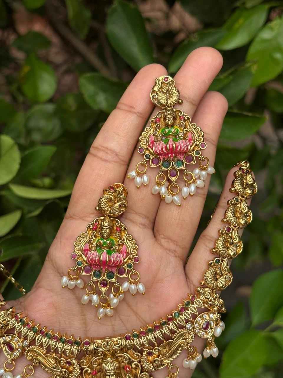 Premium Quality Meenakari Enamel Hand  Painted Necklace N0053-CV120