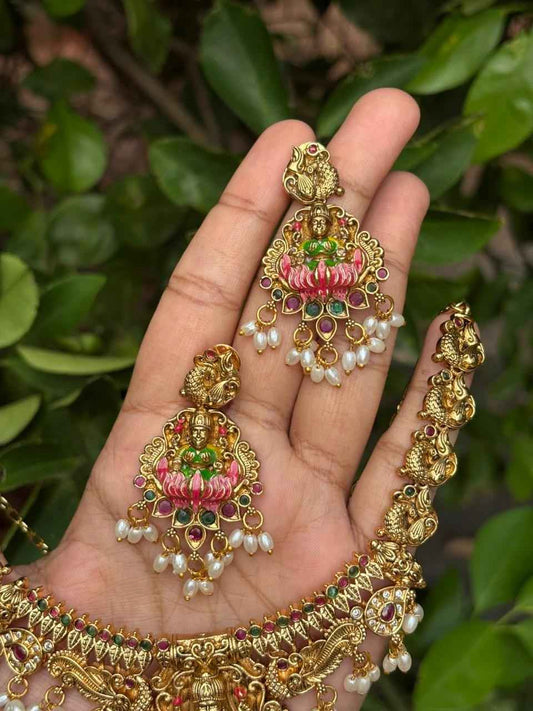 Premium Quality Meenakari Enamel Hand  Painted Necklace N0053-CV120