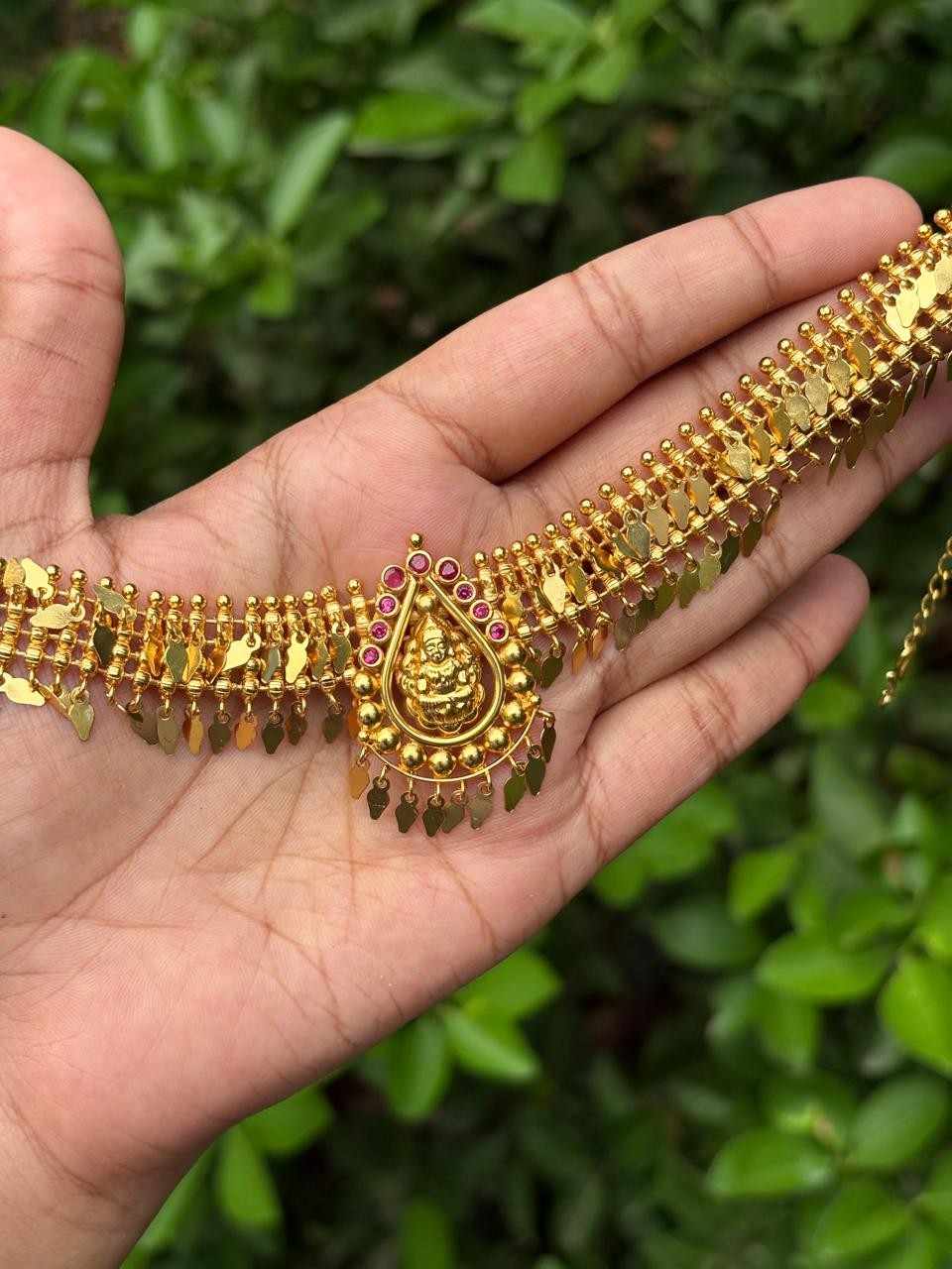 N0268 Lakshmi layered Elakkathali Chocker no earrings