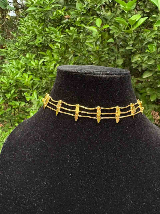 N0269 Three line  Elakkathali Chocker no earrings
