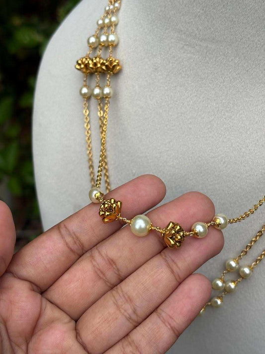 H0076 Three Layer Pearl Middle Length Haram