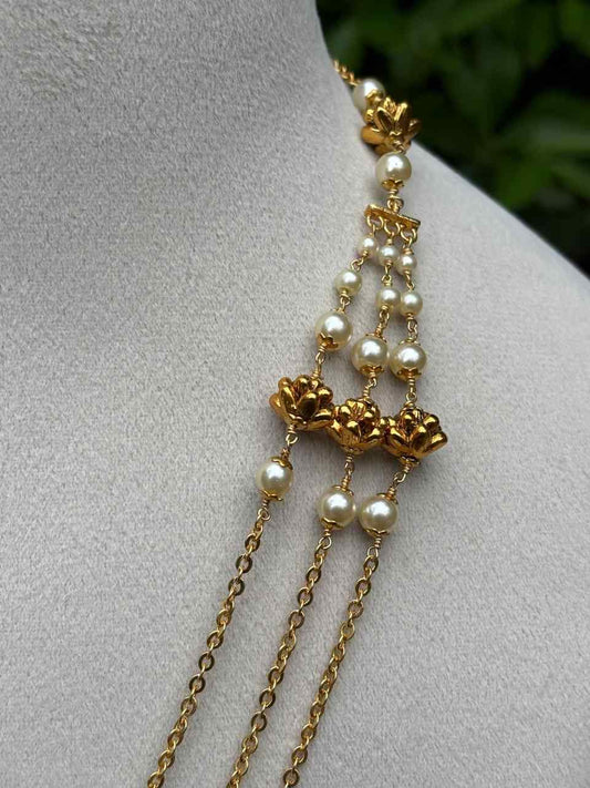 H0076 Three Layer Pearl Middle Length Haram